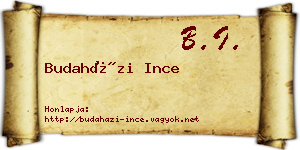 Budaházi Ince névjegykártya